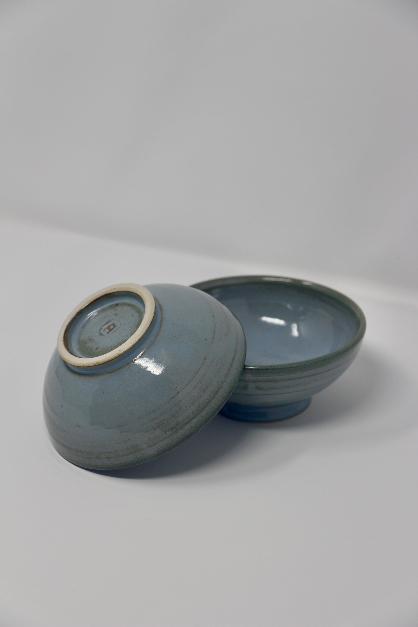Pair of Little Bowls, Speckled Blue