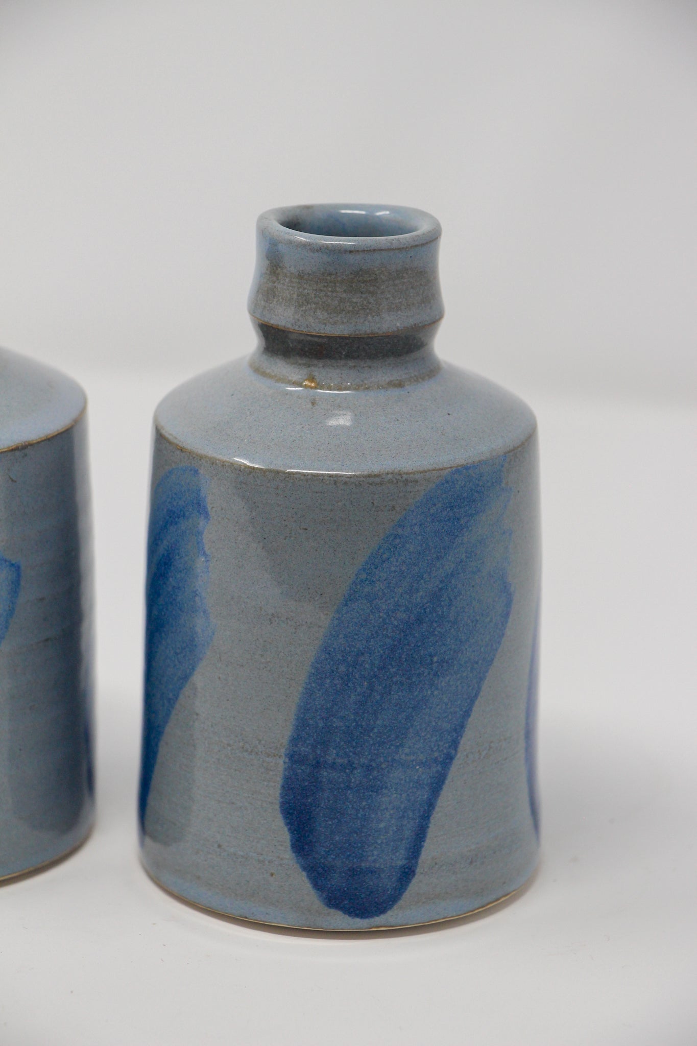 Pair of Small Vases, Light Blue & Denim