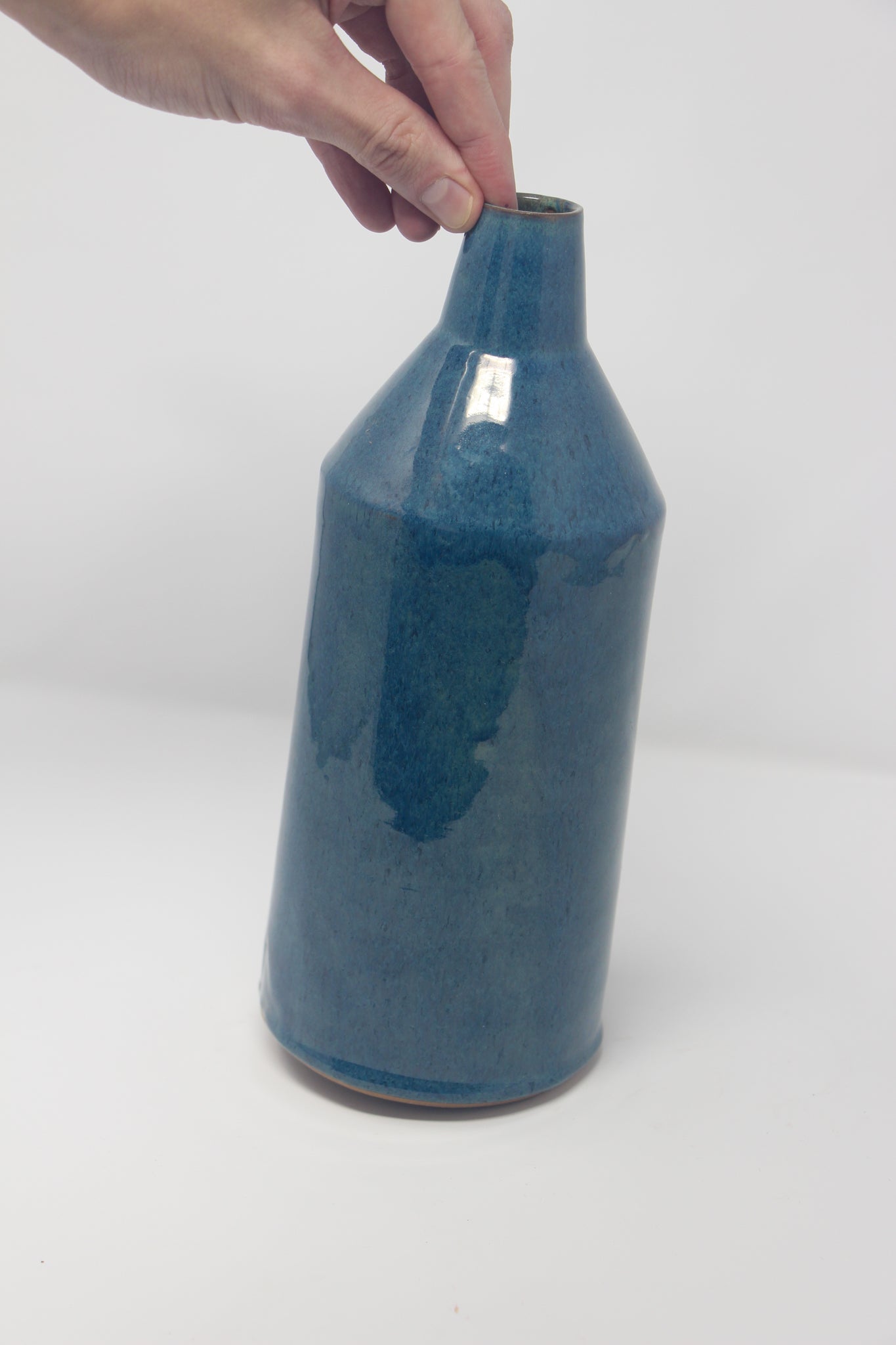 Large Bottle Vase, Cobaltic Sea