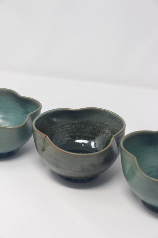 Set of Petal Bowls, Emerald